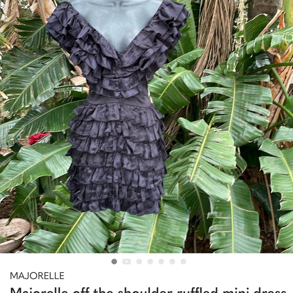 MAJORELLE Black Ruffled Mini Dress - Picture 2 of 3